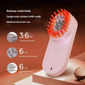 Smart massage comb with red light therapy in pink and black colour options showing compact design