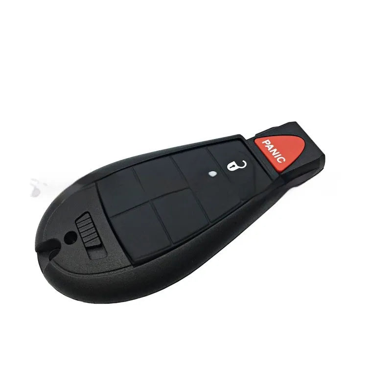 Dodge Chrysler car key fob replacement shell in ABS plastic and brass, dimensions 85mm by 42mm.