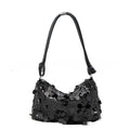 Women's underarm shoulder crossbody bag in polyester with sandwich pocket, showing gold colour option