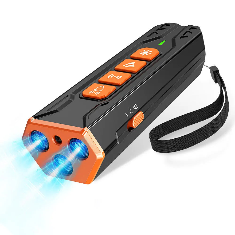 Creative Home Lighting Three Head Ultrasonic Dog Trainer in gray orange and black orange colour options.