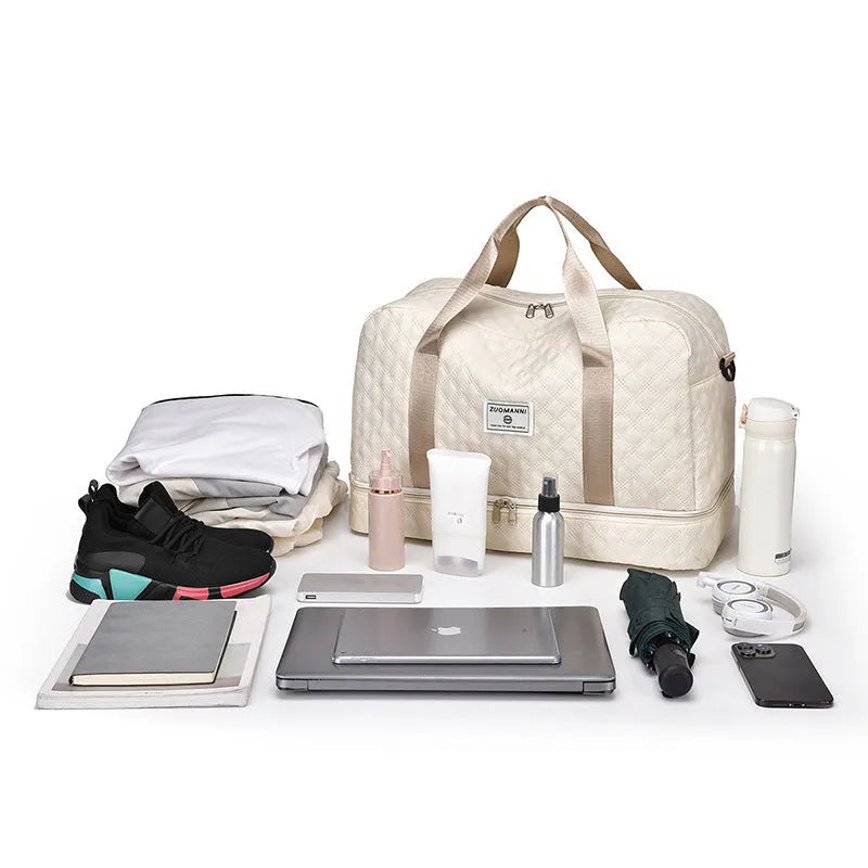 Large Oxford cloth travel bag in various colours with 36-55L capacity for buggy and leisure travel.