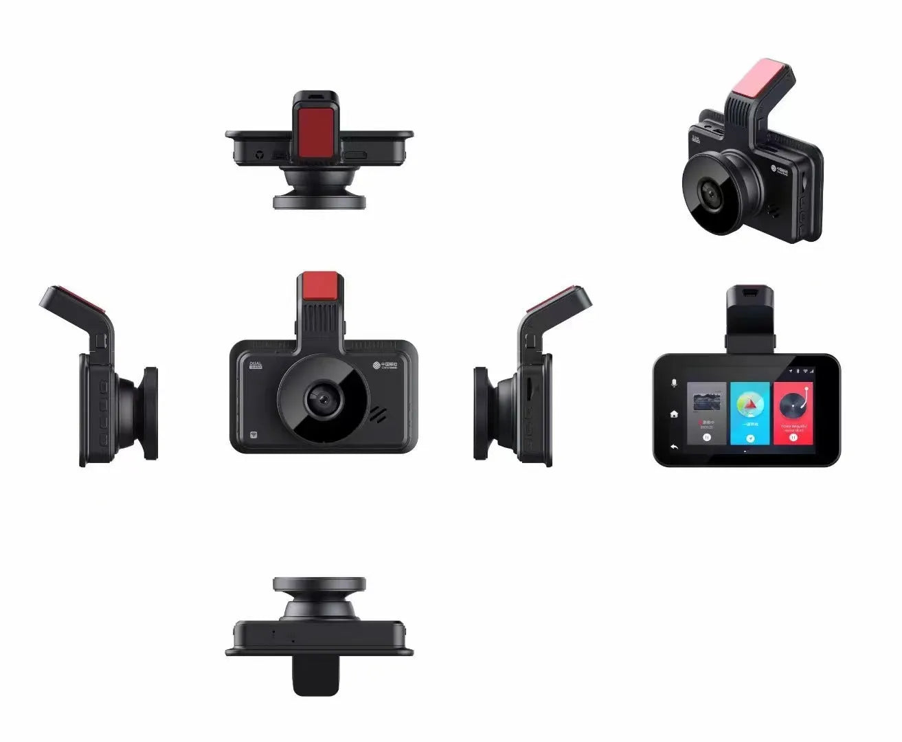 3-inch HD car DVR with dual lens system for front and rear video recording