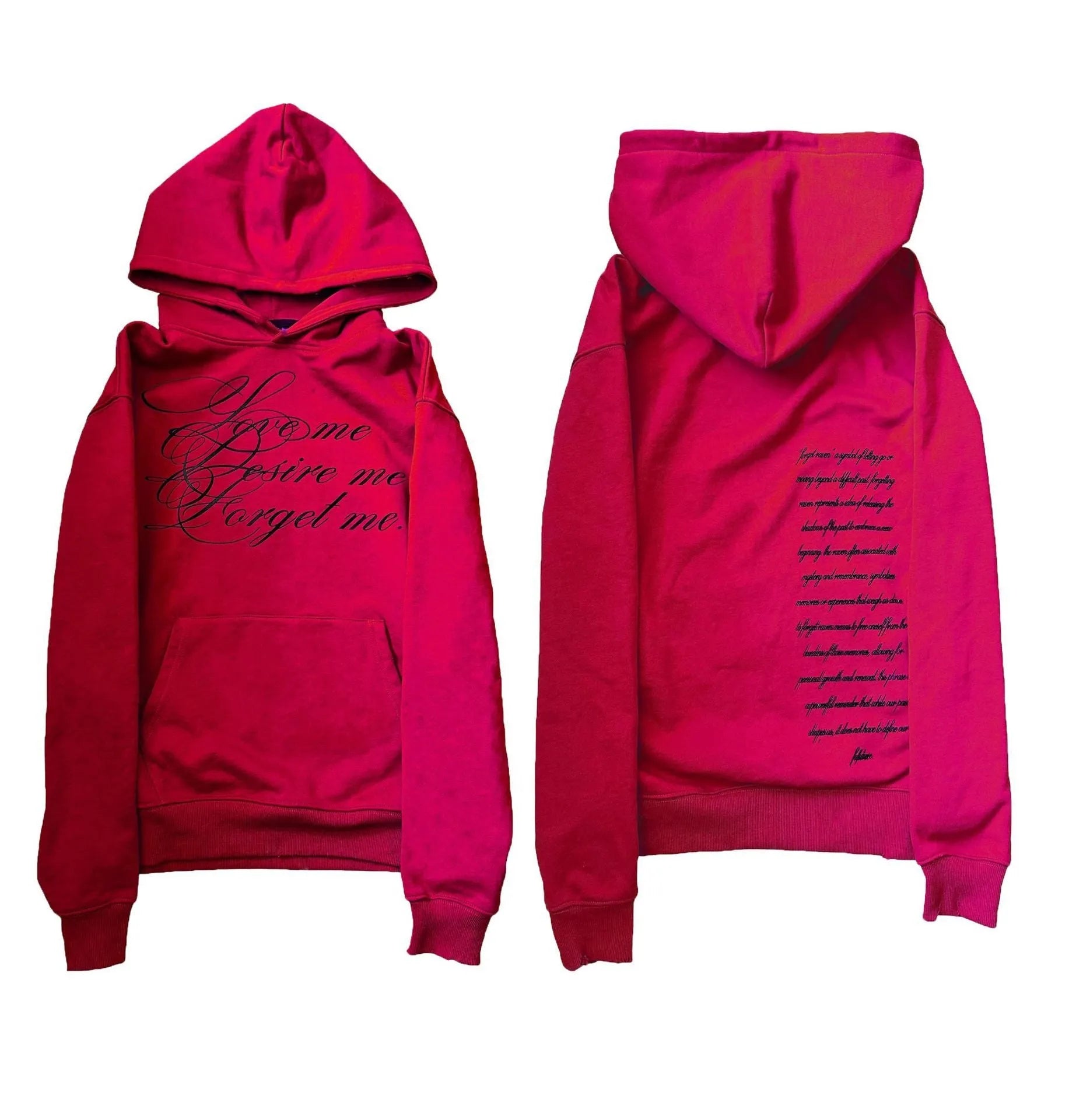 Dark retro punk print pullover hoodie sweatshirt for men available in black, red, or purple with wool lining and sizes S to XL.