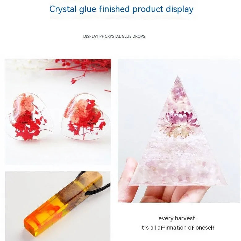 Epoxy Resin 31 Crystal Glue 1kg bottle with Crystal drops for DIY resin crafts