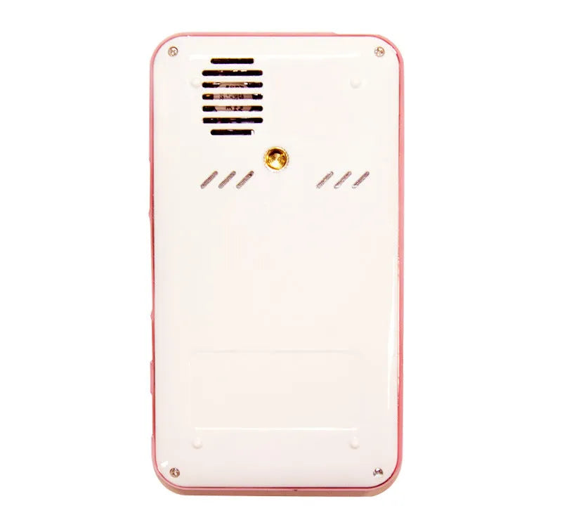 M6S miniature white and rose gold Android DLP projector showing compact 145mm design