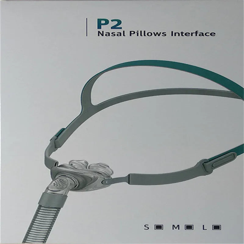 Ventilator nasal pillow mask accessory kit with silicone pads and a thickened headband in box packaging.