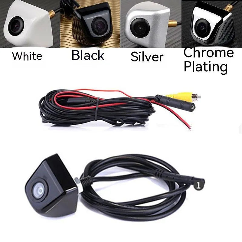 HD waterproof car reversing camera with metal shell and integrated cable