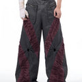 Retro three-dimensional keel casual sports pants in grey with straight hem design