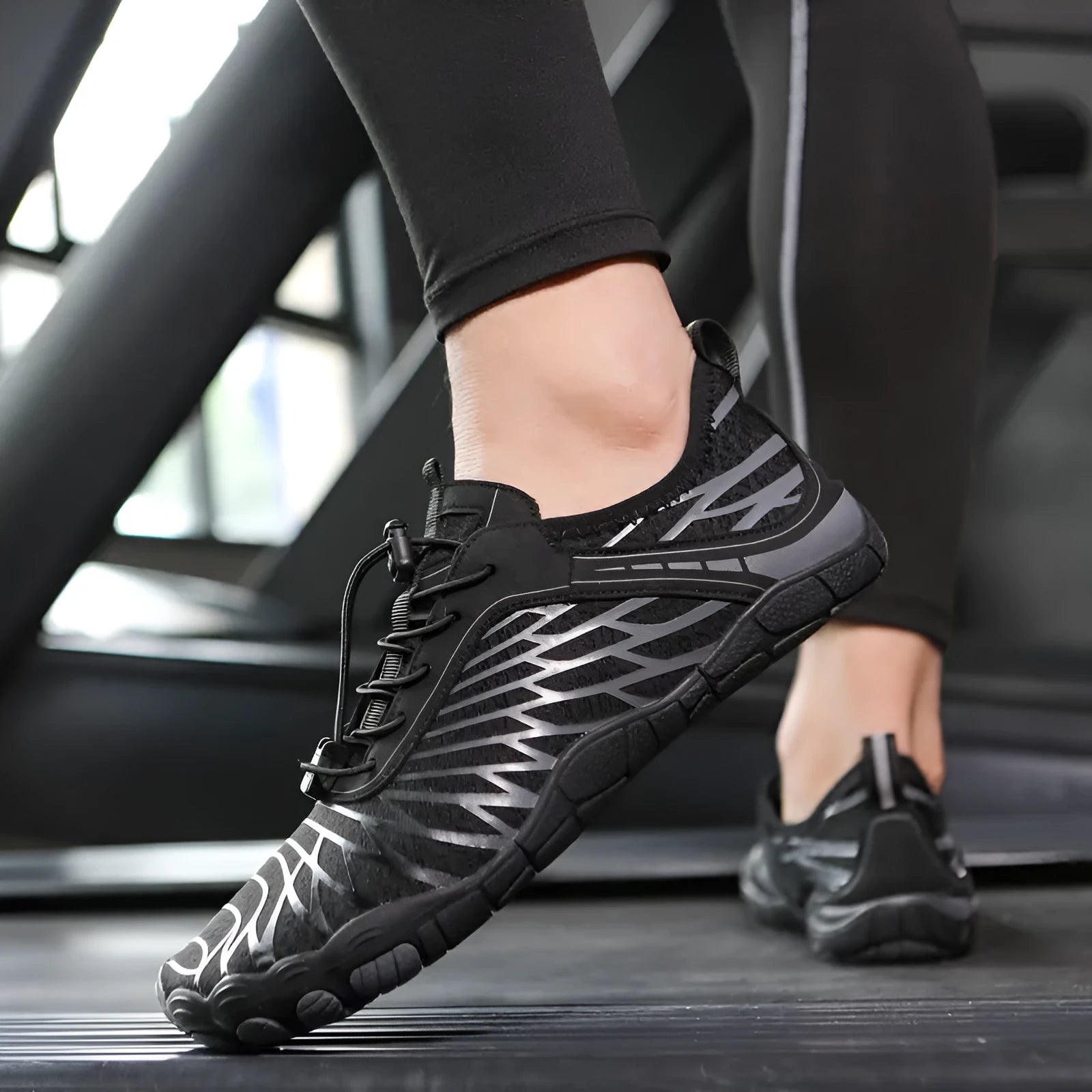 Outdoor sports shoes with lace-up front, rubber soles, and available in multiple colours