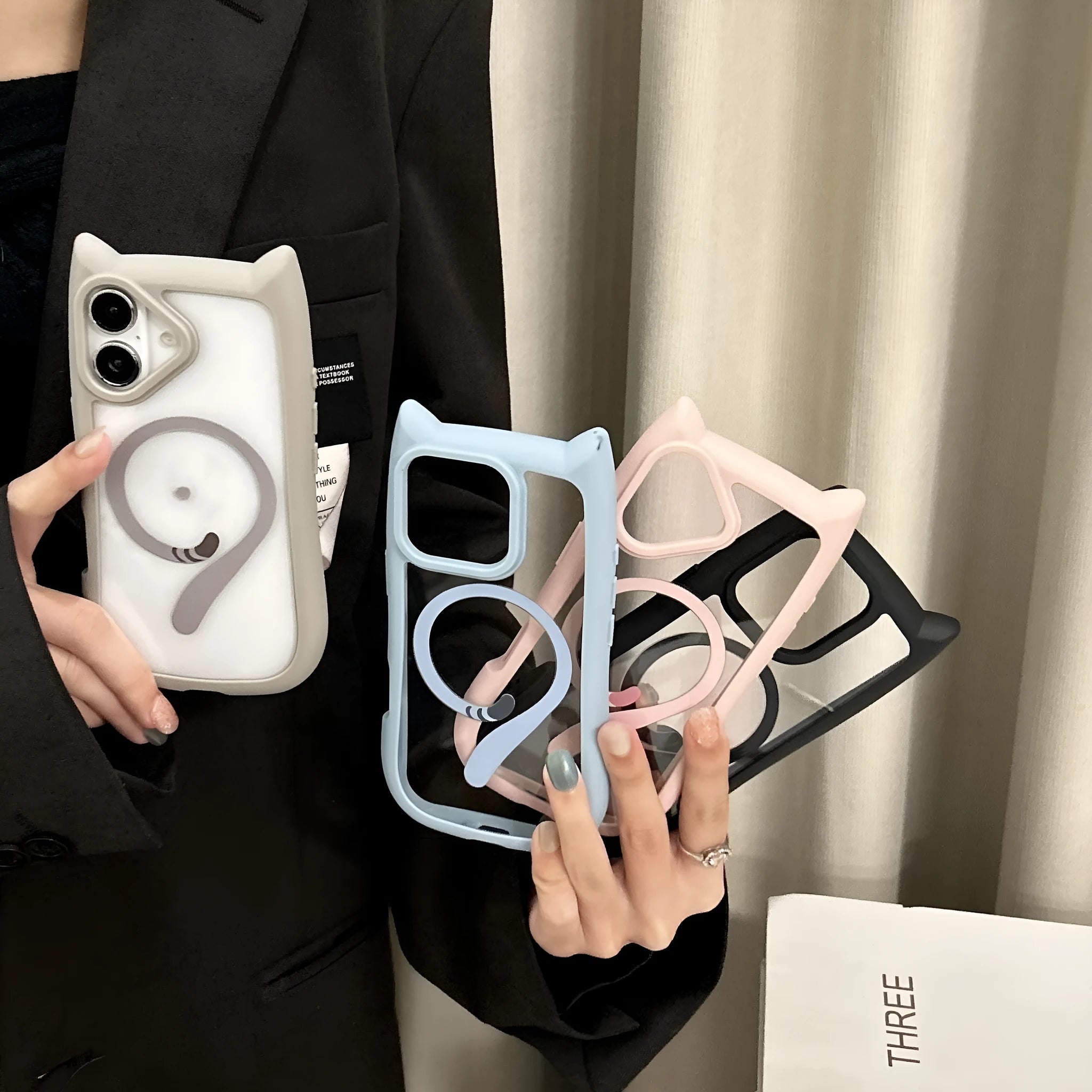 Transparent acrylic TPU phone case with magnetic feature for iPhone 17 series
