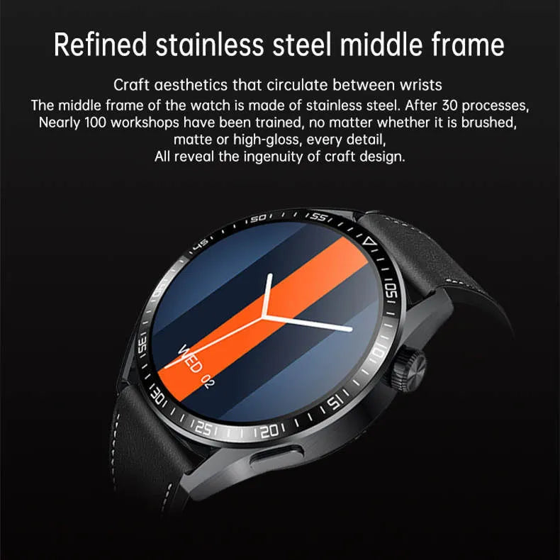 Black GS3 Max smartwatch with silicone strap on a wrist, showing a home screen with health stats.
