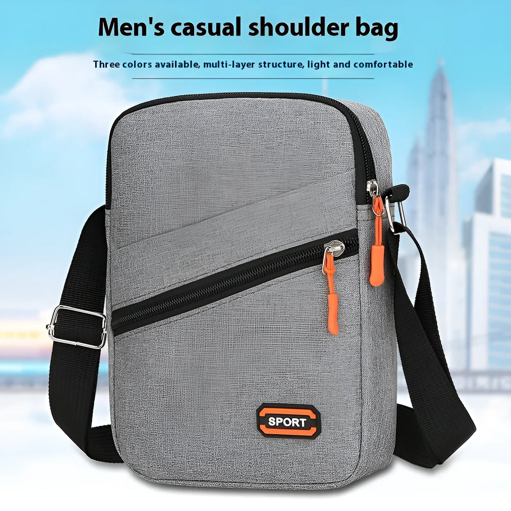Simple all-match crossbody shoulder commuter bag in oxford cloth available in three colours