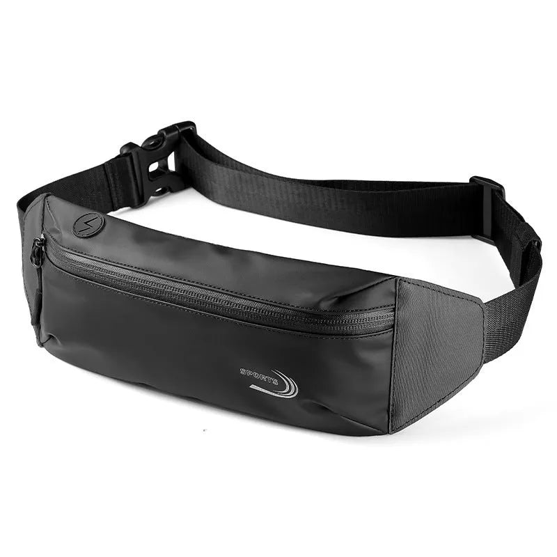 Men's blue Derm Oxford polyester waterproof sports waist bag for running and cycling.