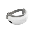 White rechargeable eye massager with hot compress and airbag massage functions