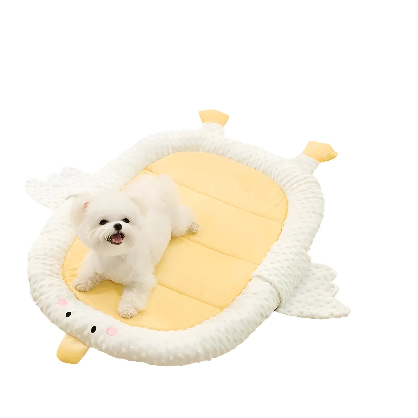 Grey orthopedic dog sofa bed with raised bolsters on three sides and a waterproof cover.