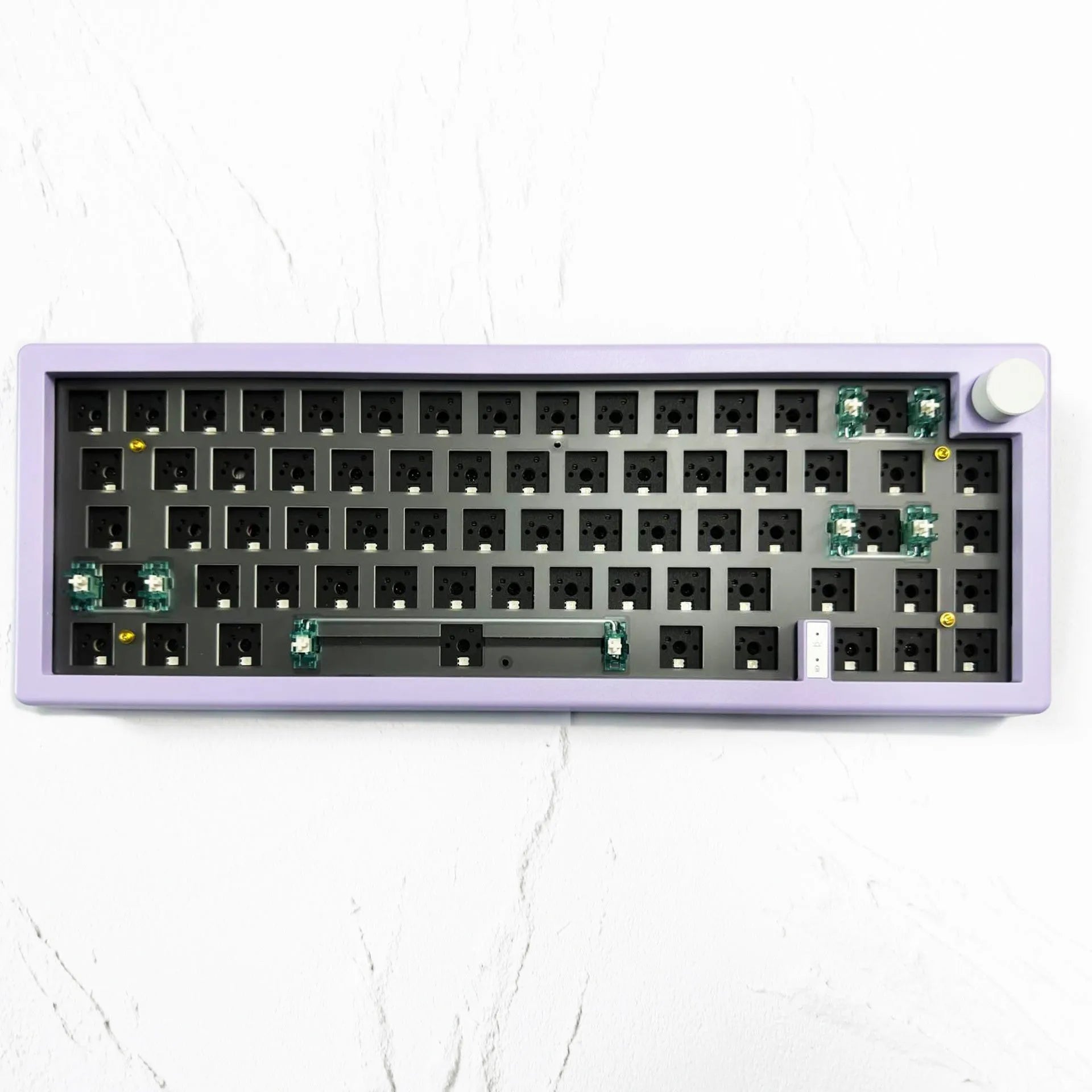 DIY mechanical keyboard kit with RGB backlighting and hot-swappable switches in multiple colour options