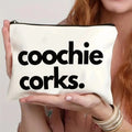 Lightweight canvas cosmetics bag with central zipper, shown in one of five available colours.