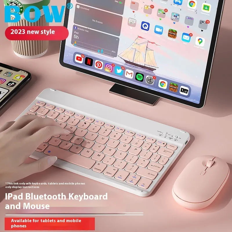 Bluetooth keyboard and rechargeable mouse for tablet PCs in multiple colour options