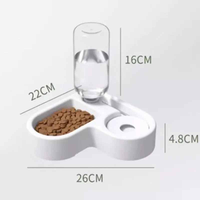 White internal pet water fountain with stainless steel dish for cats and dogs