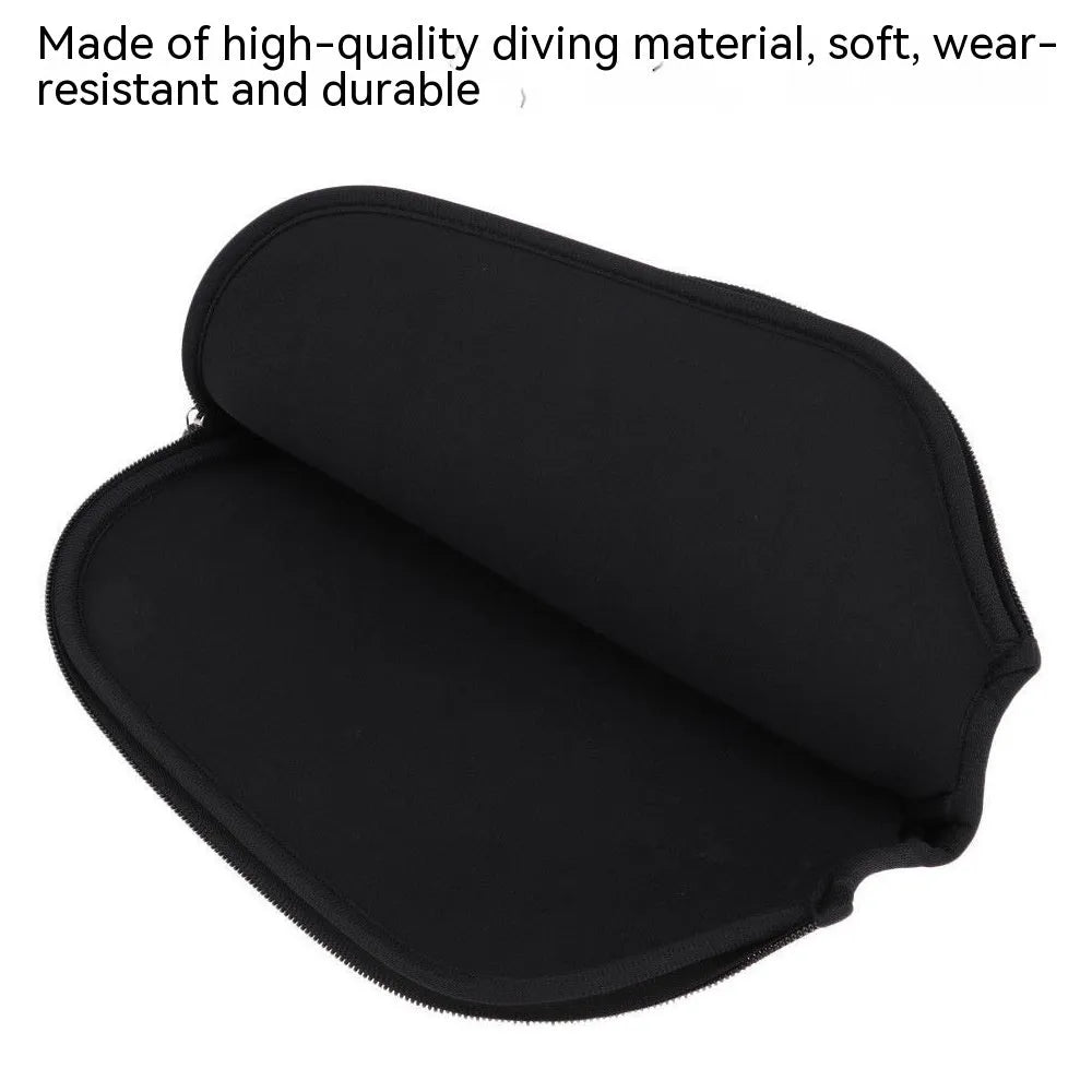 Black neoprene protective sleeve for table tennis racket covering and storage