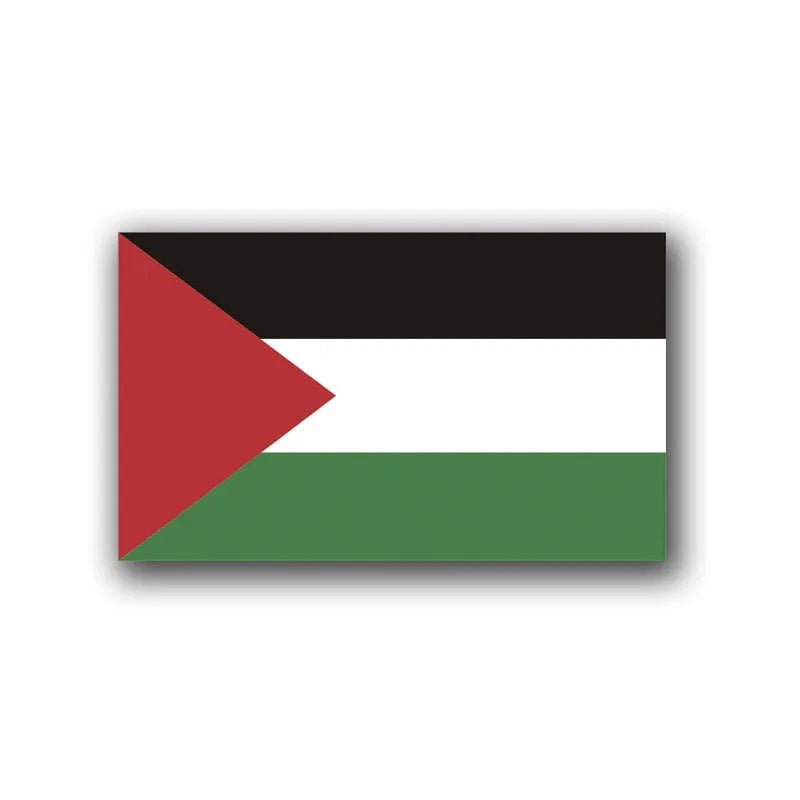 Palestinian flag car decal sticker showing three colour combinations for vehicle customisation