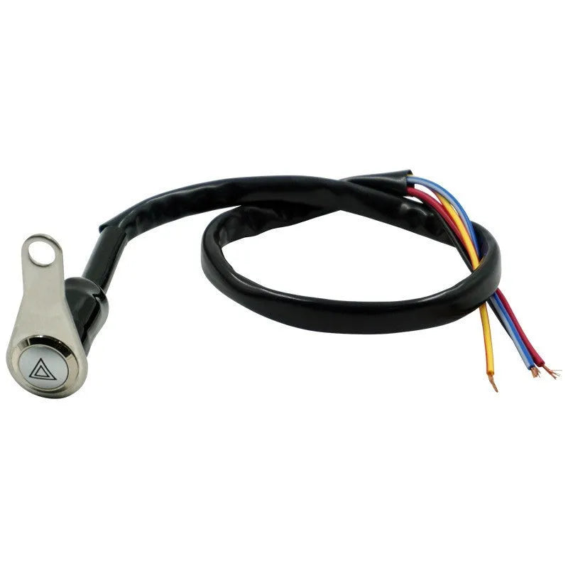Black stainless steel motorcycle double flash switch with illuminated ring, model KG-057A