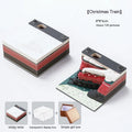 3D paper carving sticky notes notepad depicting Qingshui Temple with Christmas Train coloured cover.