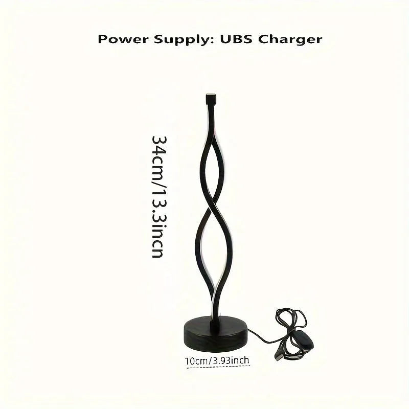 Black aluminium desk lamp with three-colour dimming button on creative modern base