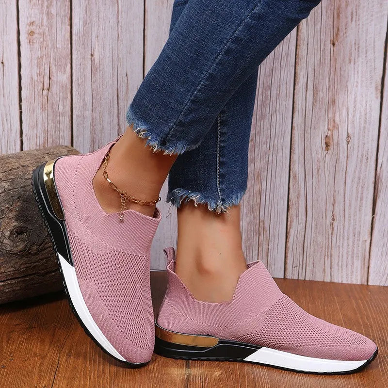 Breathable mesh running shoes with rubber sole in multiple solid colours sizes 35-44