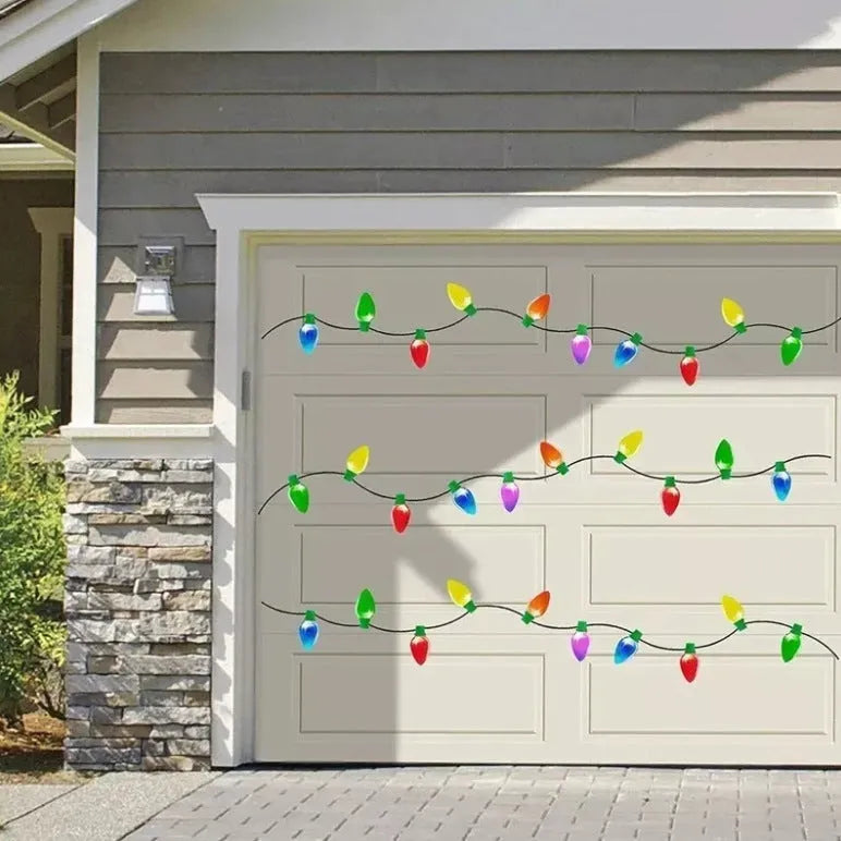 Magnetic Christmas light bulb reflective decoration set with 24 bulbs and 12 wires for car refrigerator garage