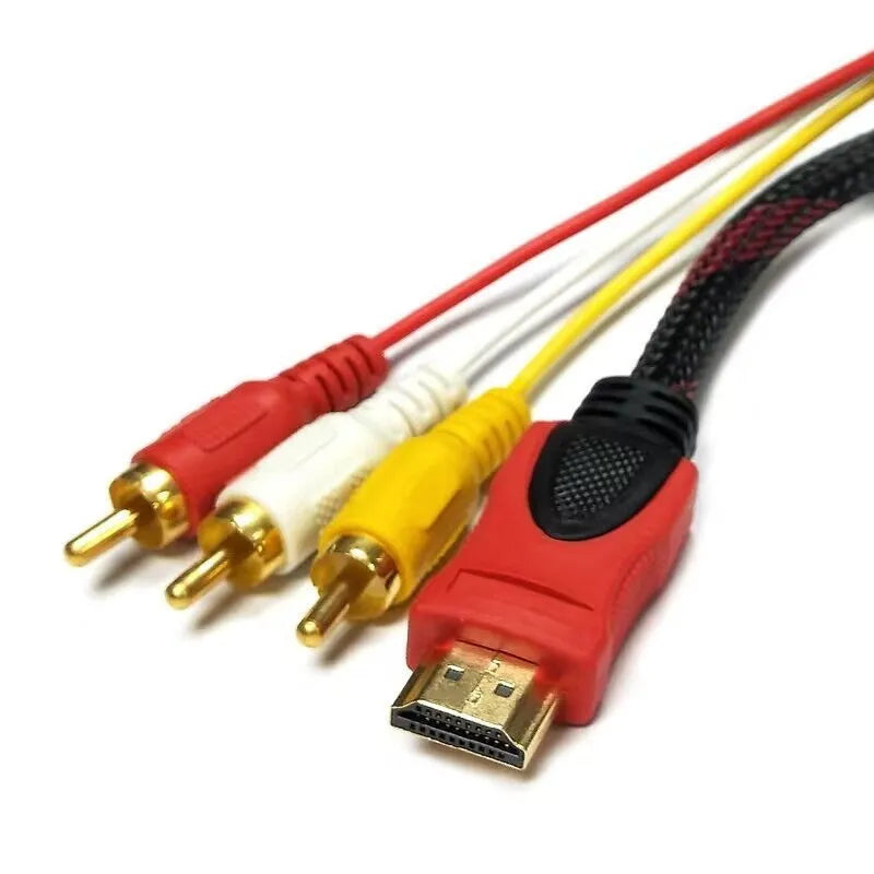 HDMI to AV15 M conversion cable measuring 1.5 metres with alloy connectors and injection moulded housing
