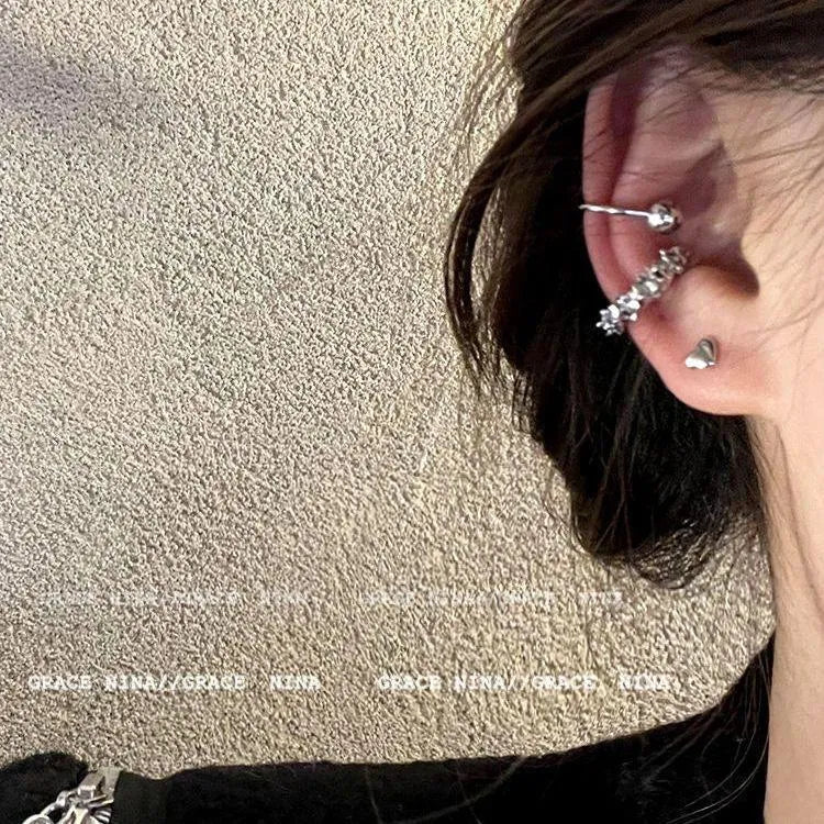 Geometric earrings with frosty finish and ear clip backing in B4710 colour