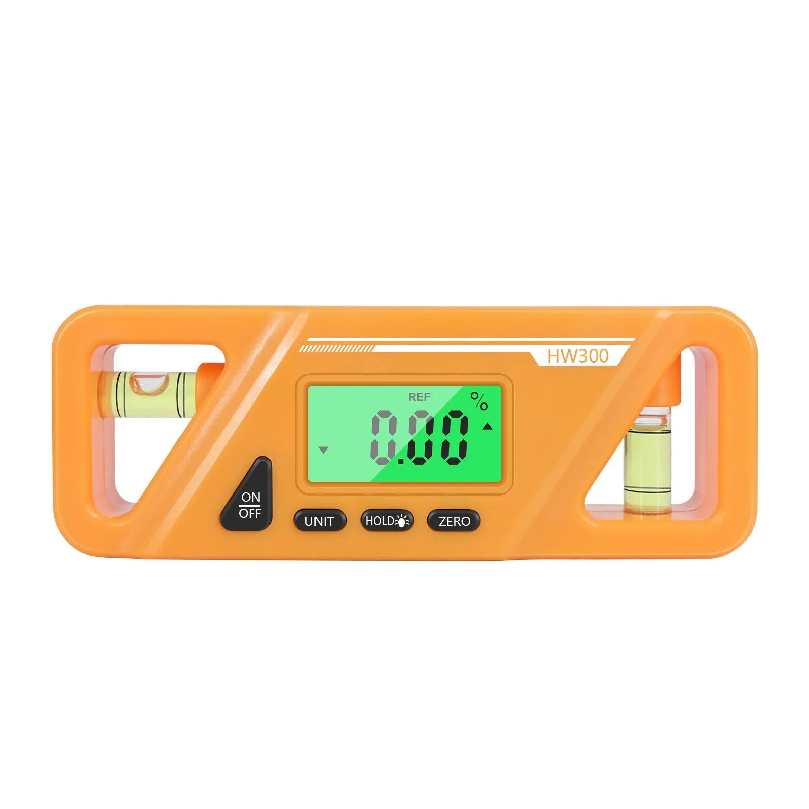 Black digital magnetic inclinometer showing angle display on a metal surface.
