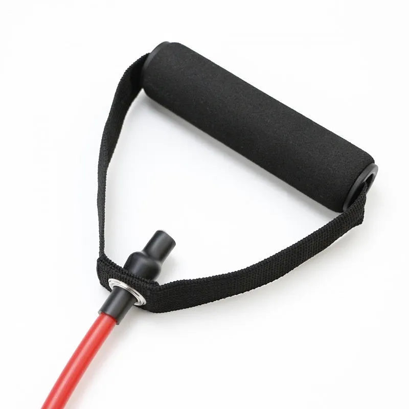 Adjustable chest expander exercise equipment with five colour-coded resistance levels from 10 to 30 pounds