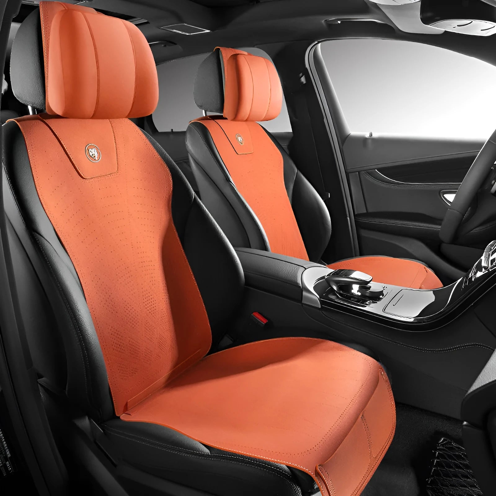 Tailored leather ultra thin fur car seat cover shown in one of six colour options.