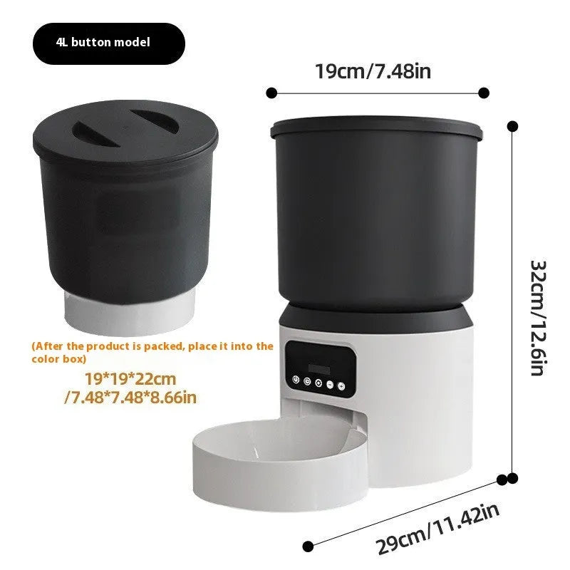 4L smart pet feeder with camera and stainless steel bowl for cats and dogs