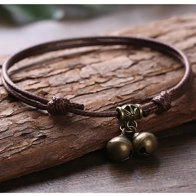 Nylon dog collar with brass bell for small dogs in adjustable 8-17cm size