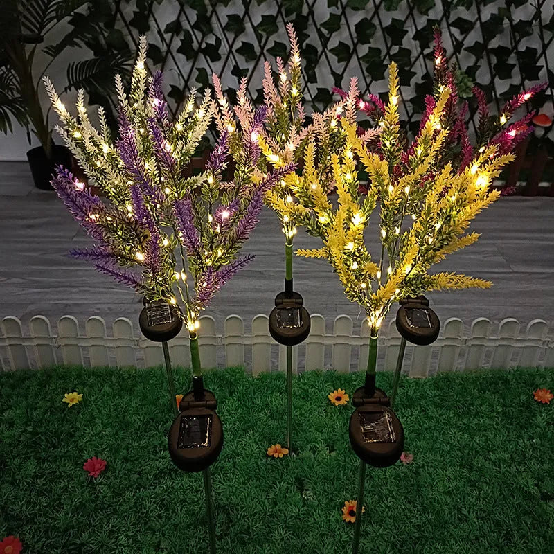 74cm tall solar-powered garden light with flower design in lavender colour options