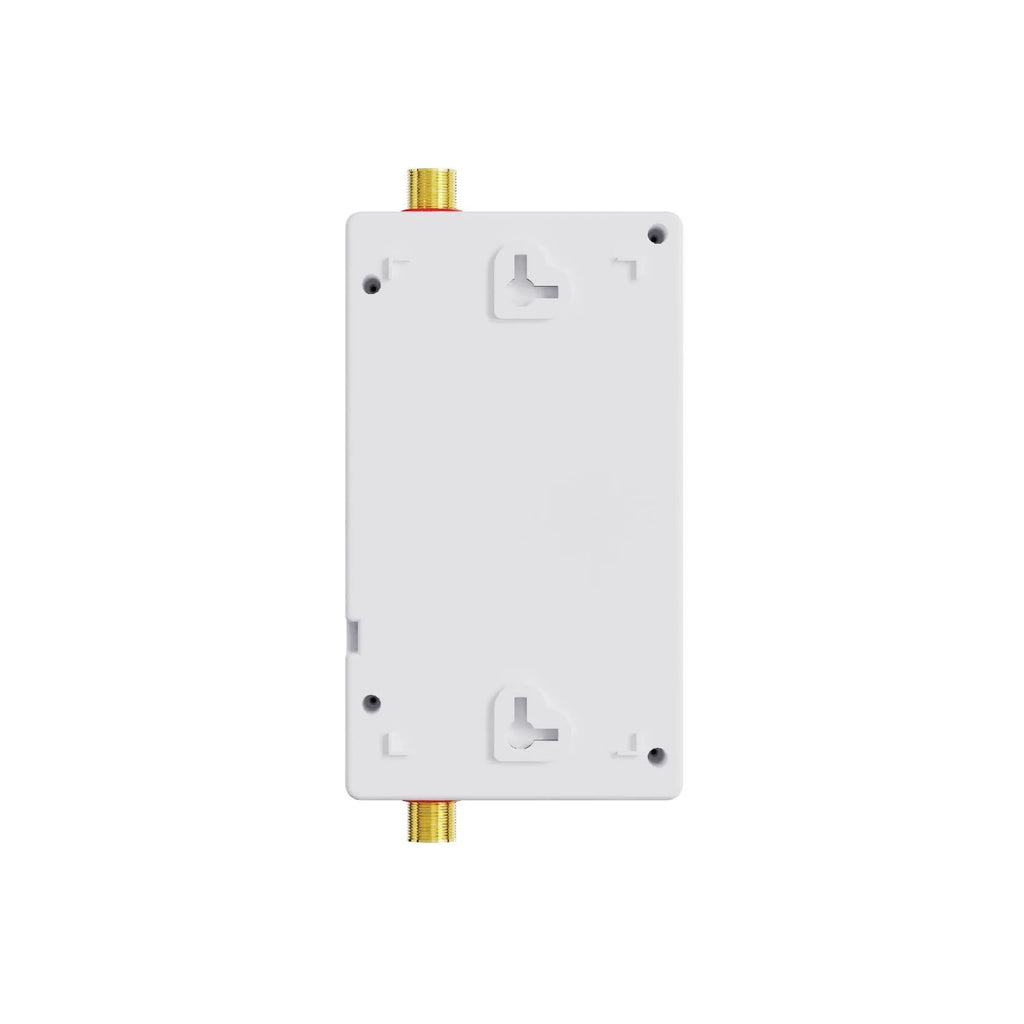 Small constant temperature instant water heater with LED touch screen, shown in gold, silver, or white.