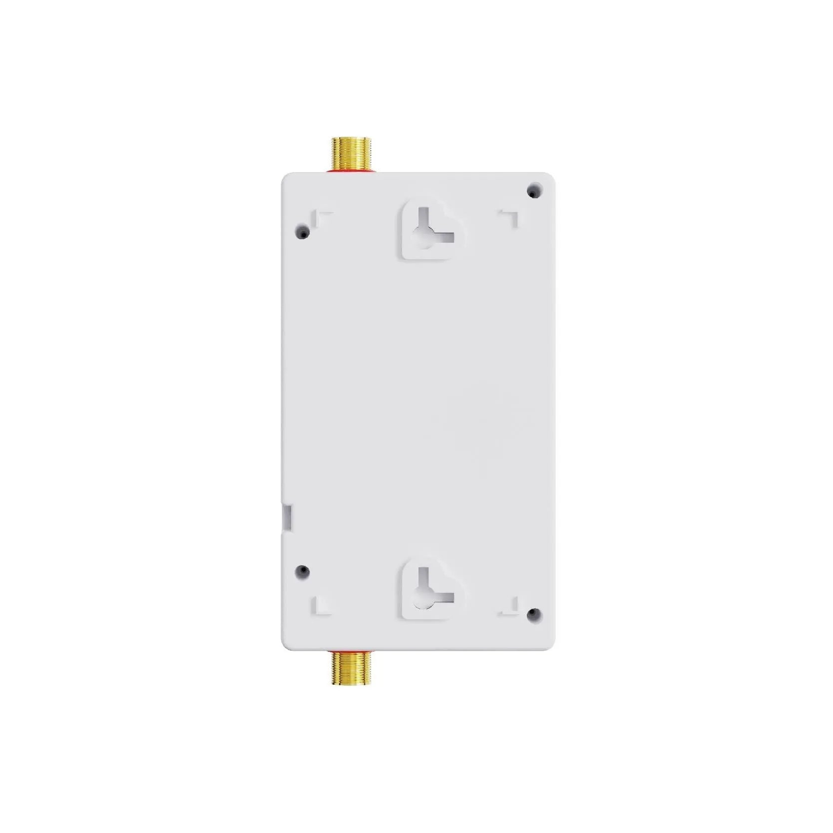 Small constant temperature instant water heater with LED touch screen, shown in gold, silver, or white.