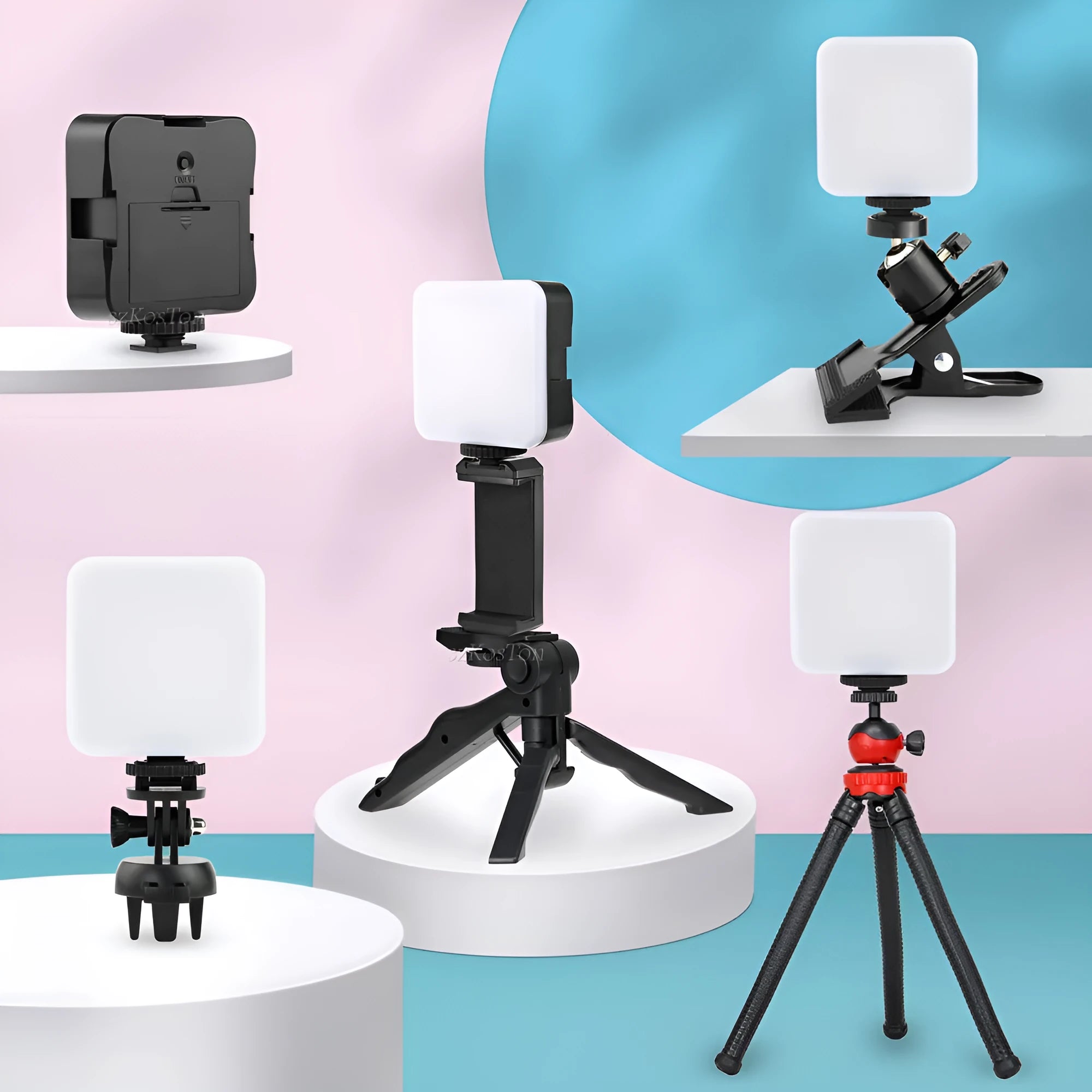 Universal LED mini square outdoor pocket light tripod with rotating top flash