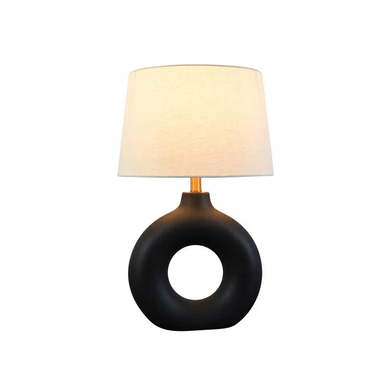 Feng ceramic pottery pot table lamp with Japanese style design and button switch