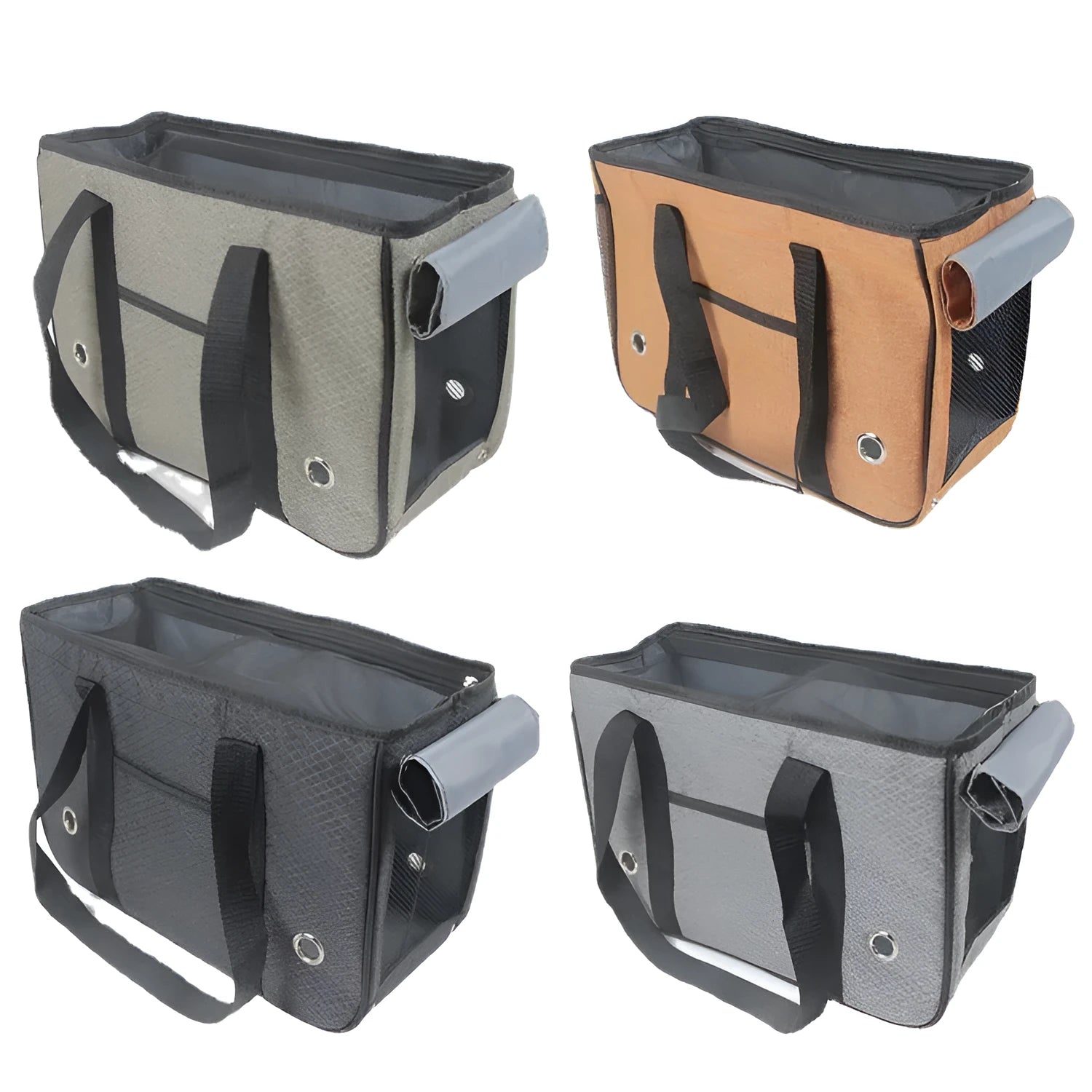 Cloth pet bag in solid colour with single roller shutter closure