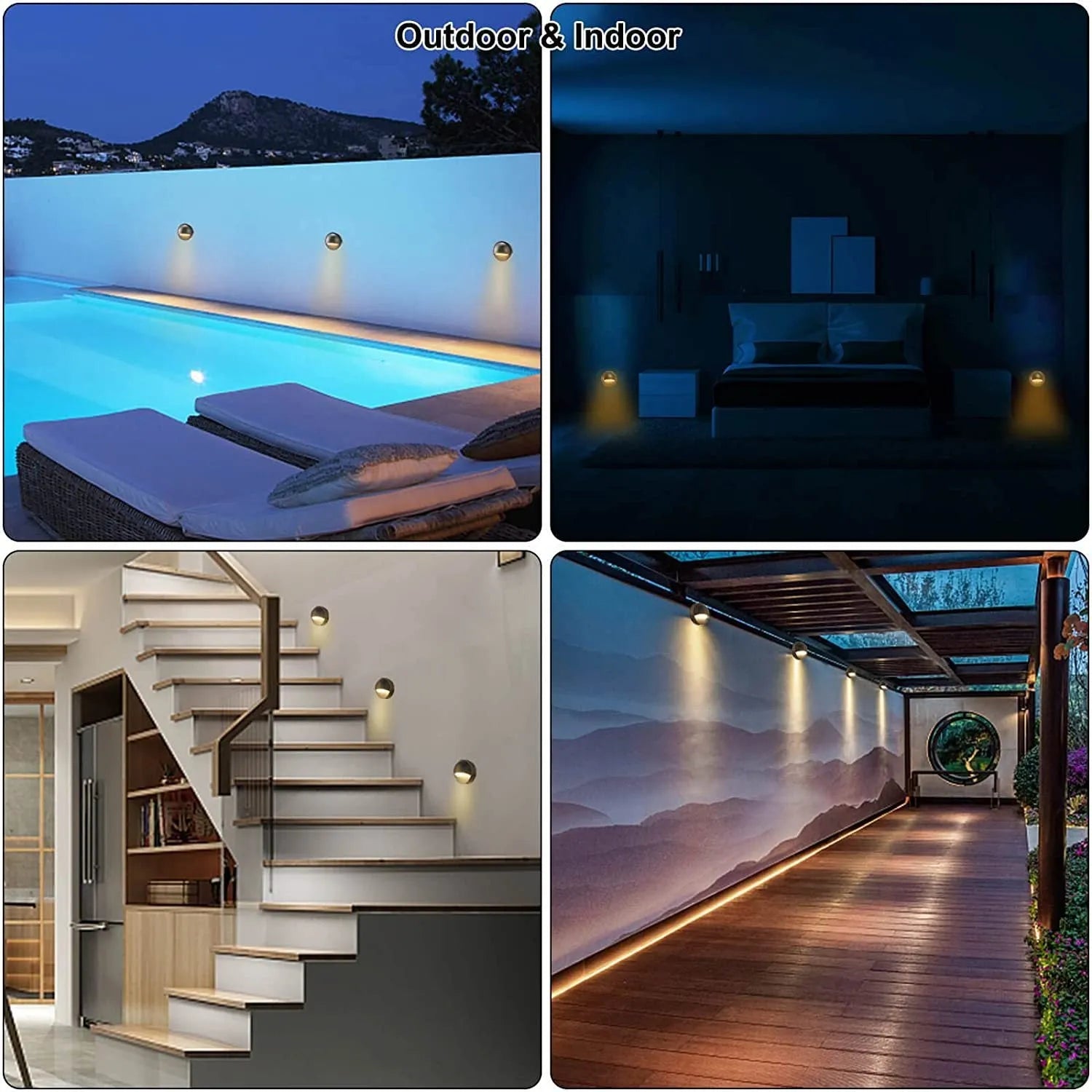 Platinum-coloured outdoor step light with IP67 waterproof rating for garden path illumination