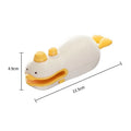 Small yellow duck animal jacquard style rechargeable handheld plastic bag sealing machine with charging cable.