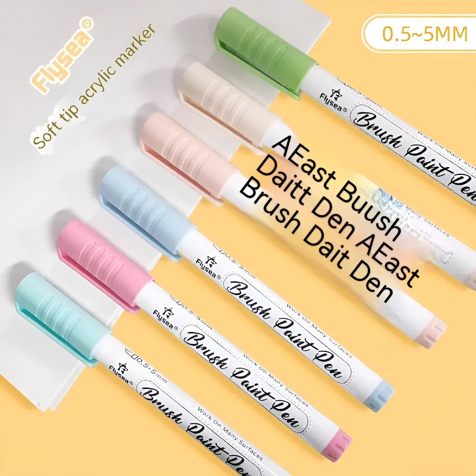 Soft head gouache pen sets for hand-painted greeting cards and graffiti art with flexible brush tips