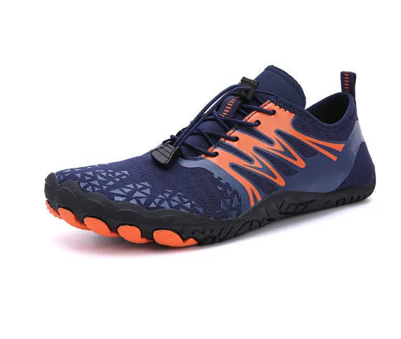 Outdoor sports shoes with lace-up front, rubber soles, and available in multiple colours