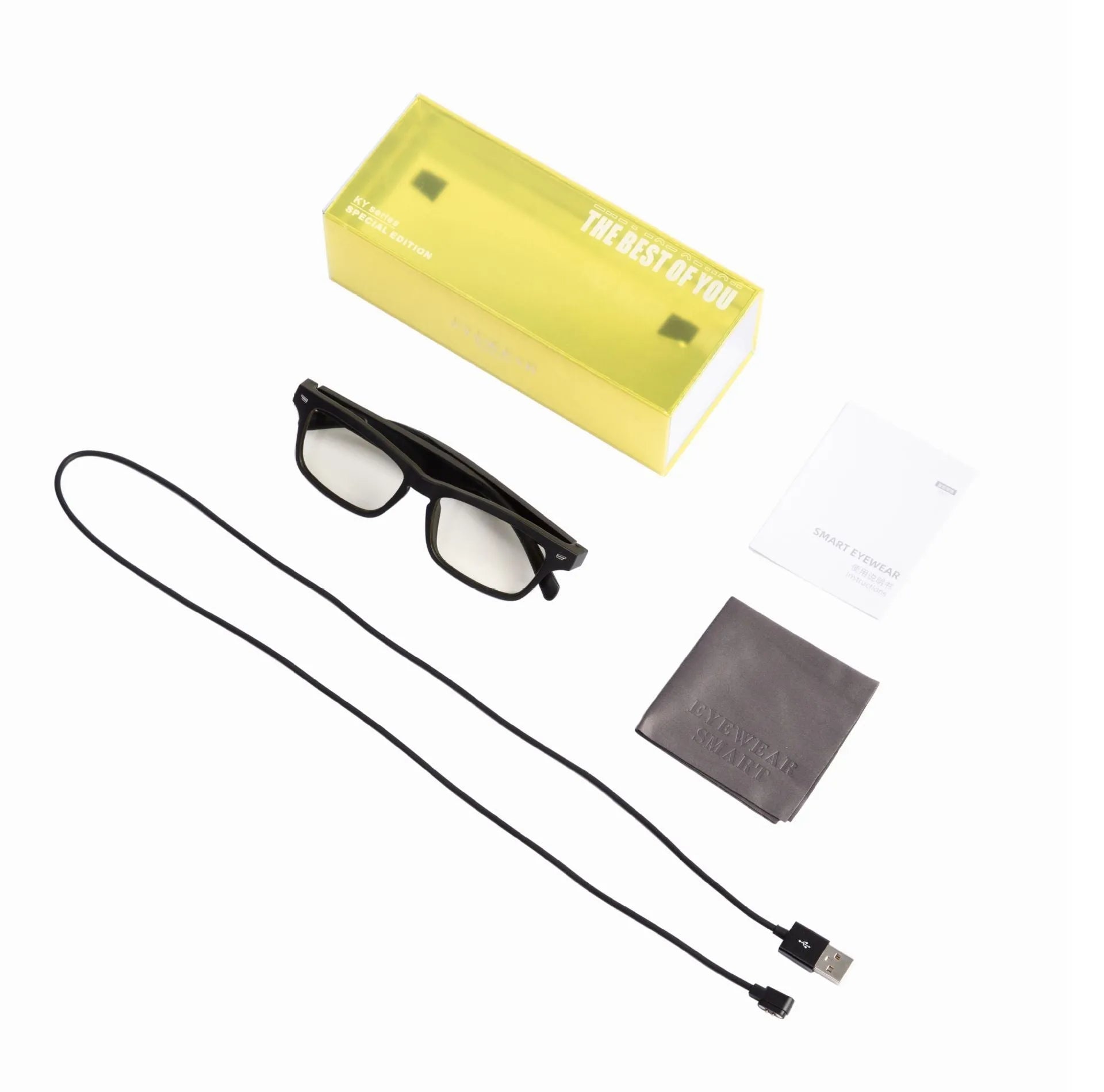 Semi-open Bluetooth smart glasses with anti-blue light lenses and IPX7 waterproof rating