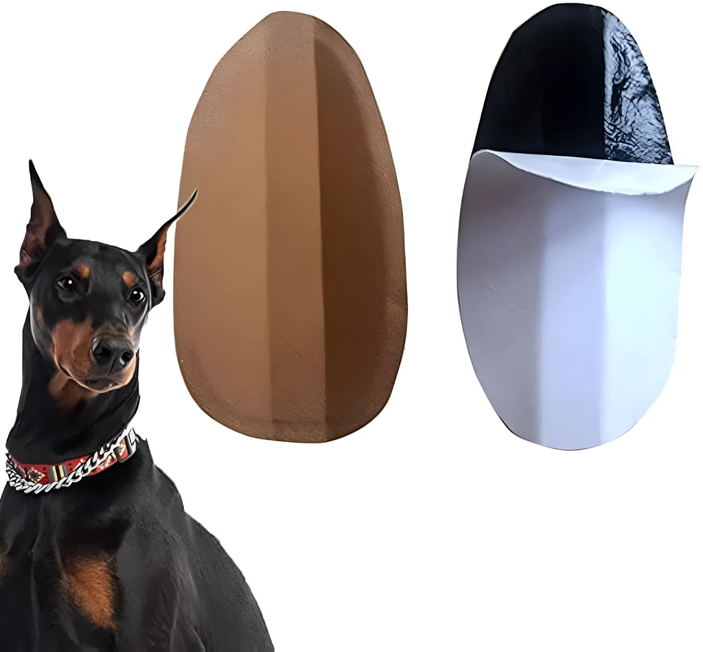 Set of dog ear support stickers in seven sizes from XS to XXXL for puppy ear correction, with calcium patch