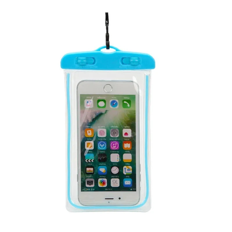 Waterproof PVC phone case in multiple colour options for outdoor sports protection